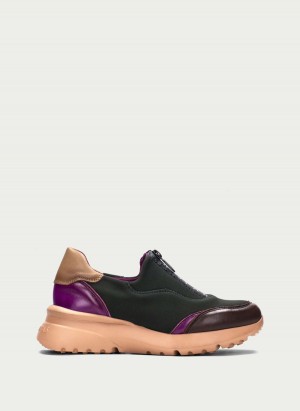 Hispanitas Polinesia Sneakers Dame Grøn Brune Lilla | EAP535ZP