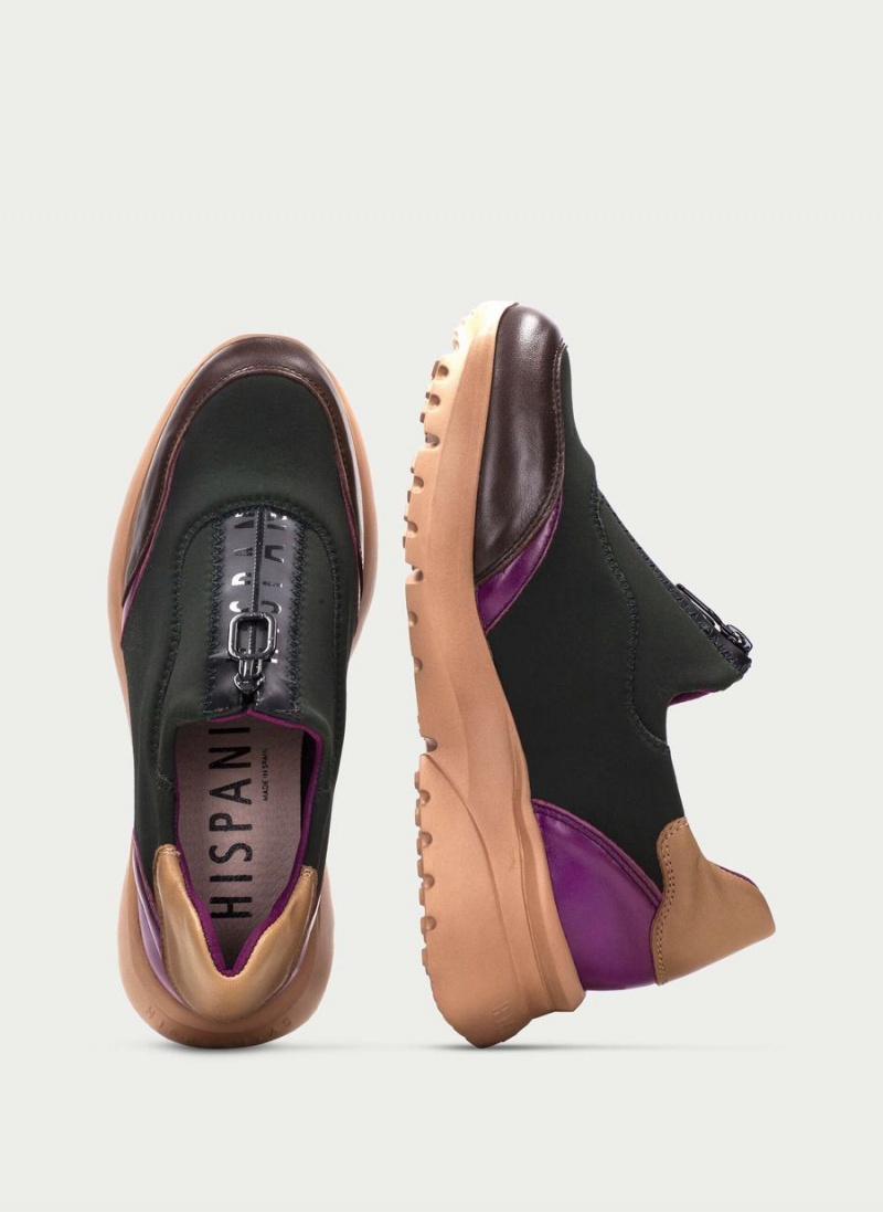 Hispanitas Polinesia Sneakers Dame Grøn Brune Lilla | EAP535ZP